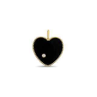 Quinn Enamel and Diamond Gold Heart Pendant