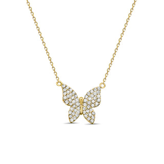 Aurora Diamond and 14k Transformation Butterfly Necklace