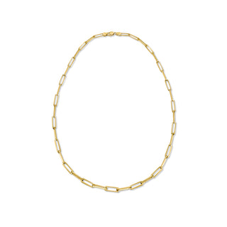 Madison Solid 14K gold Flat Paperclip Chain Necklace